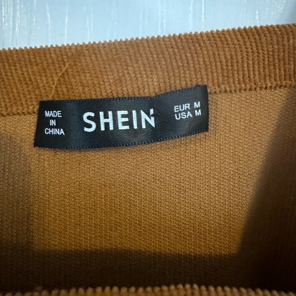 SHEIN Women's Corduroy Brown Dress Size Medium - Picture 3 of 3